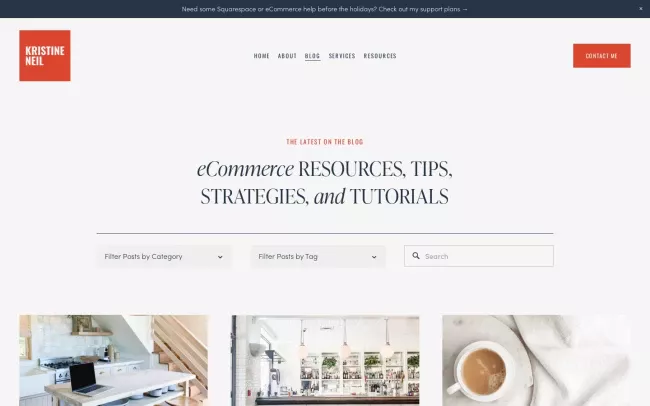 Screenshot of the Kristine Neil Blog