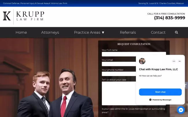 Screenshot of the Krupp Law Firm Website