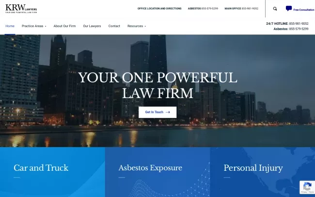 Screenshot of the KRW Lawyers Website