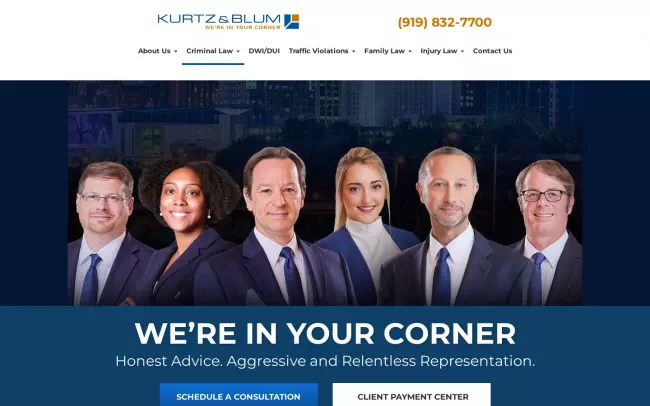 Screenshot of the Kurtz & Blum, PLLC Website
