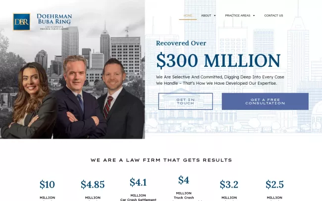 Screenshot of the Kyle T. Ring, Attorney Website