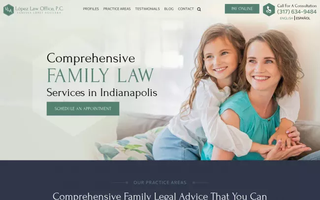 Screenshot of the López Law Office, P.C. Website