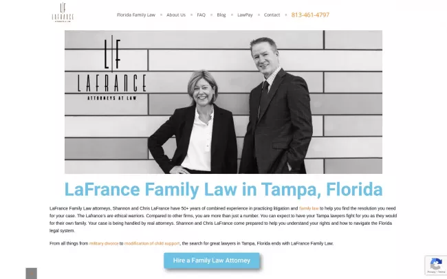 Screenshot of the LaFrance Family Law Website