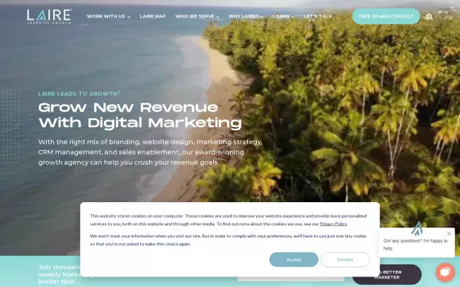 Screenshot of the LAIRE Website