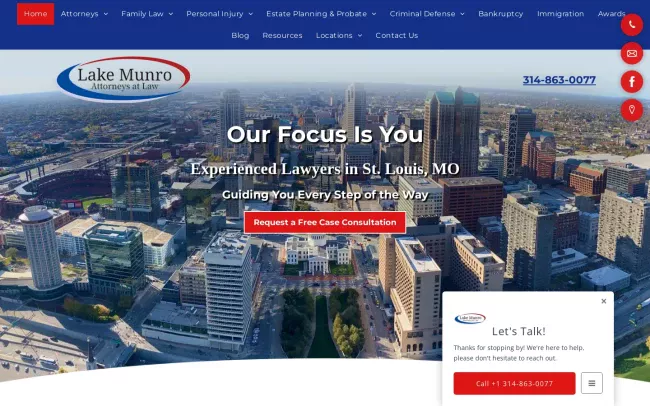 Screenshot of the Lake Munro, LLC Website