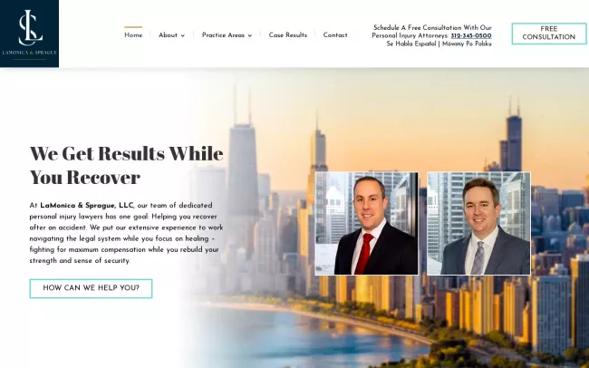 Screenshot of the LaMonica & Sprague, LLC Website