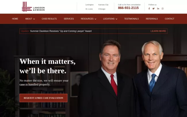 Screenshot of the Langdon & Emison Website
