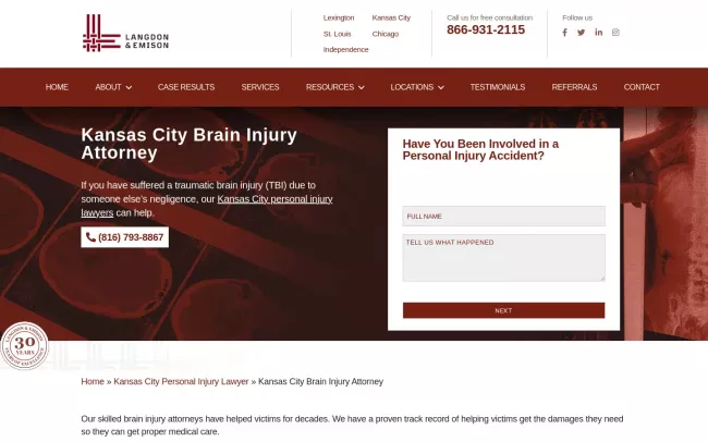 Screenshot of the Langdon & Emison Website