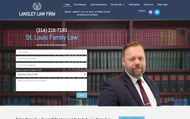 Screenshot of the Langley Law Firm/ Divorce and Family Law Website