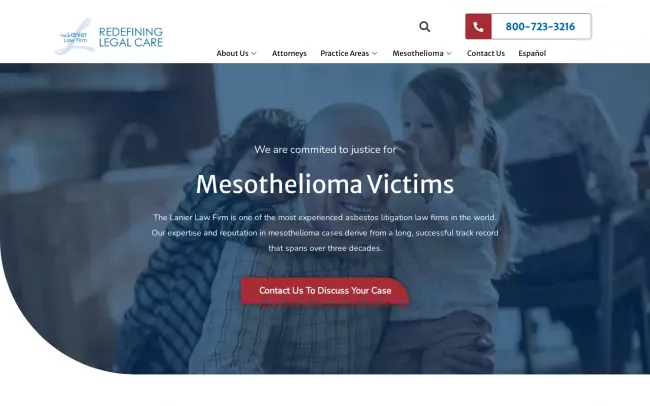 Screenshot of the The Lanier Law Firm, PC Website