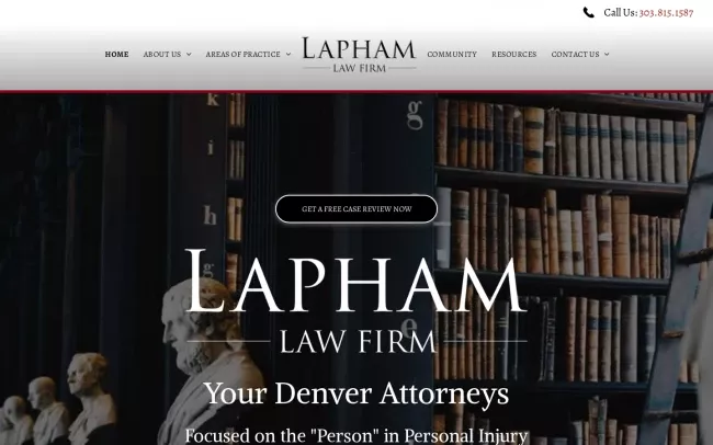 Screenshot of the Lapham Legal Firm Website