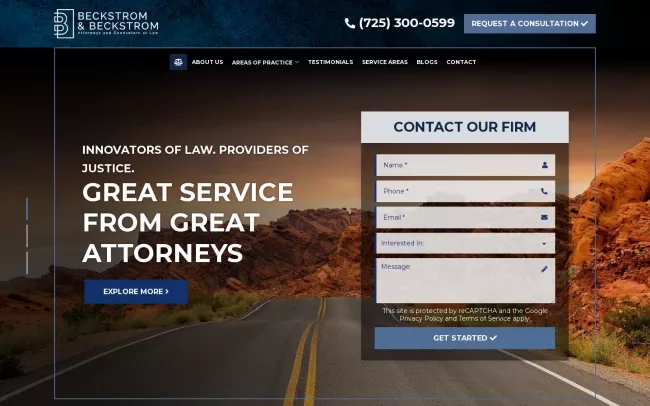 Screenshot of the Beckstrom & Beckstrom Website