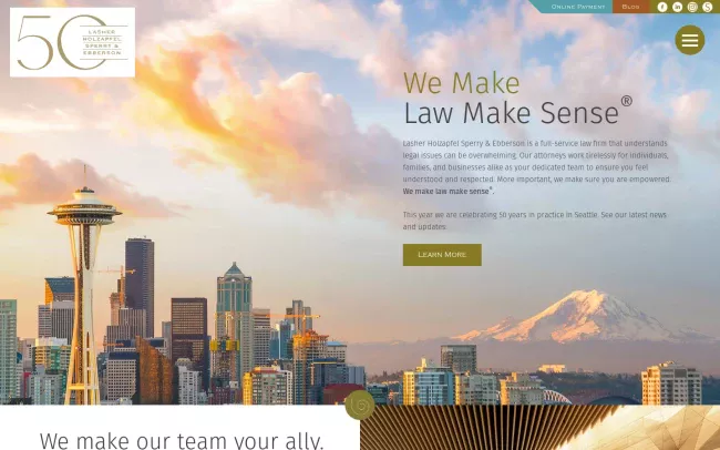 Screenshot of the Lasher Holzapfel Sperry & Ebberson Website