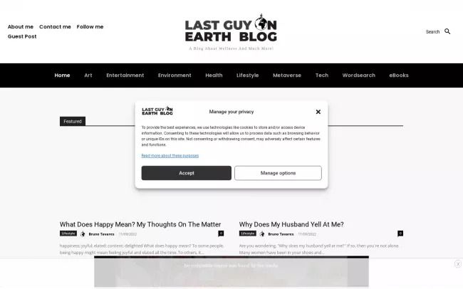 Last Guy On Earth Blog