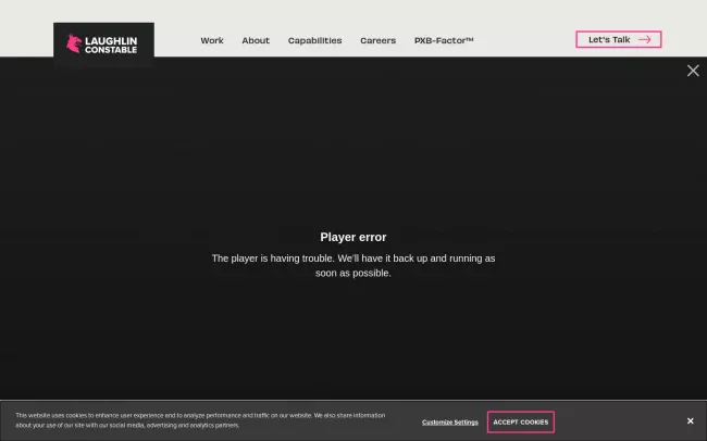 Screenshot of the Laughlin Constable Website