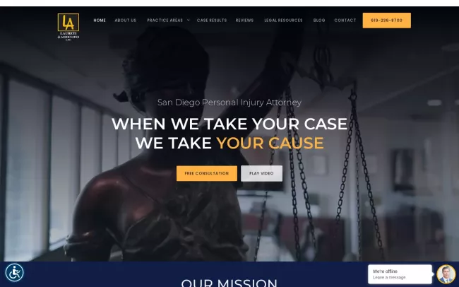 Screenshot of the Laureti & Associates Website