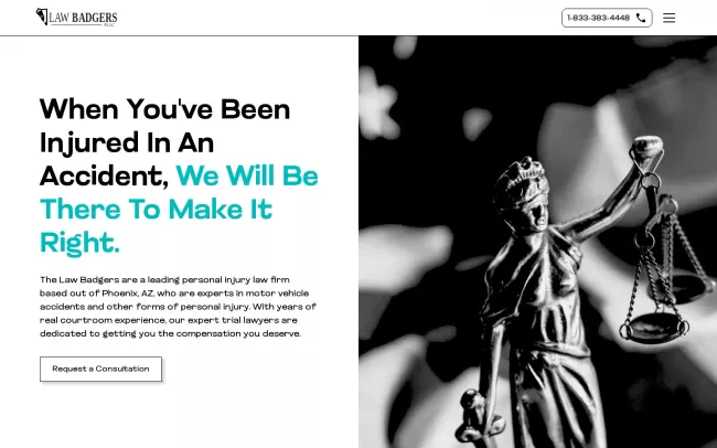 Screenshot of the Law Badgers Website