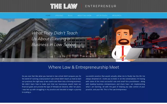 Screenshot of the The Law Enterpreneur Blog