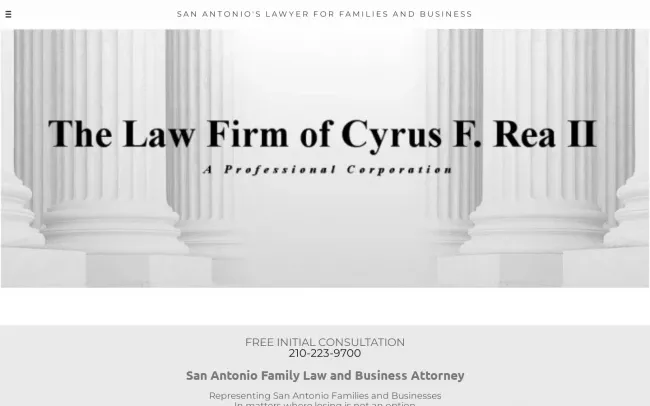 Screenshot of the The Law Firm Of Cyrus F. Rea II, PC Website