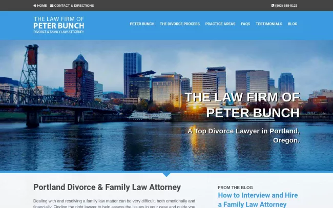 Screenshot of the The Law Firm of Peter Bunch Website
