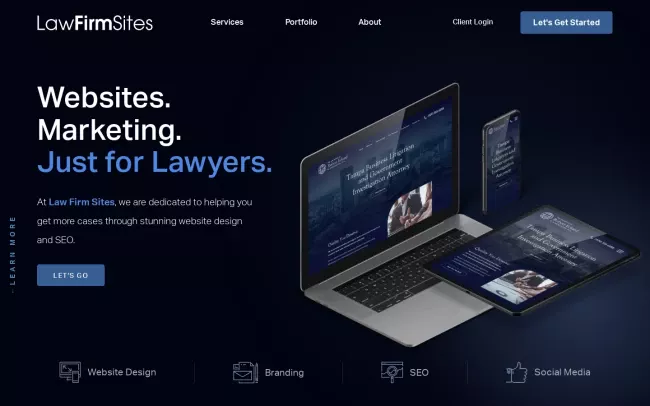 Screenshot of the Law Firm Sites Website