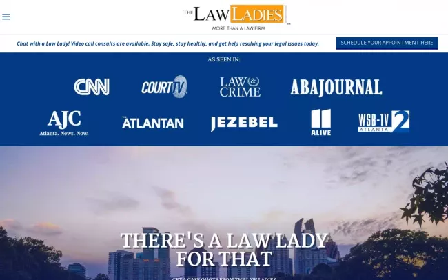 Screenshot of the The Law Ladies Website