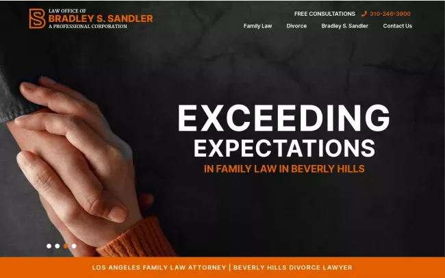 Screenshot of the The Law Office of Bradley S. Sandler Website