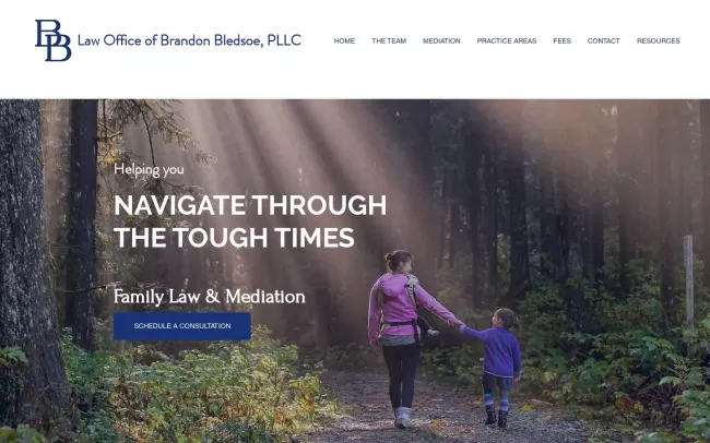 Screenshot of the Smith & Bledsoe Family Law Website