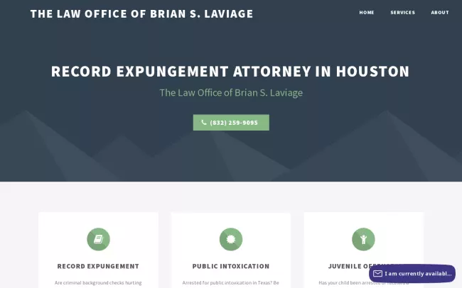 Screenshot of the The Law Office of Brian S. Laviage Website