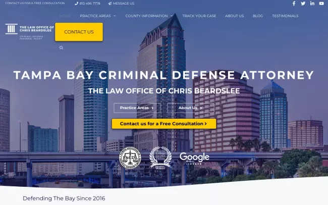 Screenshot of the The Law Office of Chris Beardslee Website