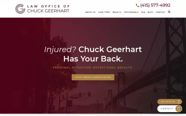 Screenshot of the Law Office of Chuck Geerhart Website