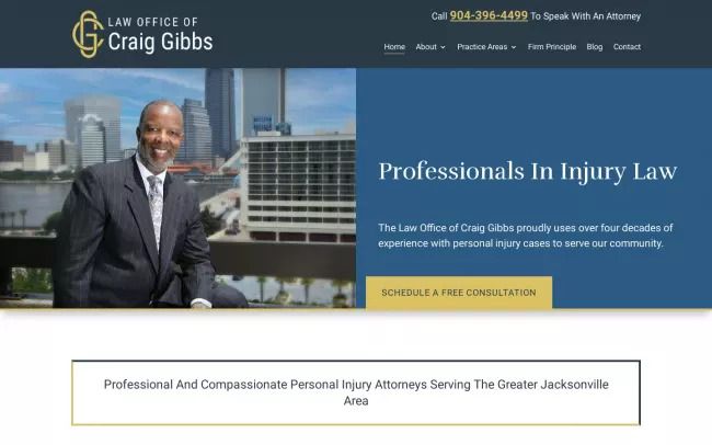 Screenshot of the Law Office of Craig Gibbs Website