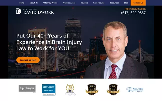 Screenshot of the Law Office of David P. Dwork Website