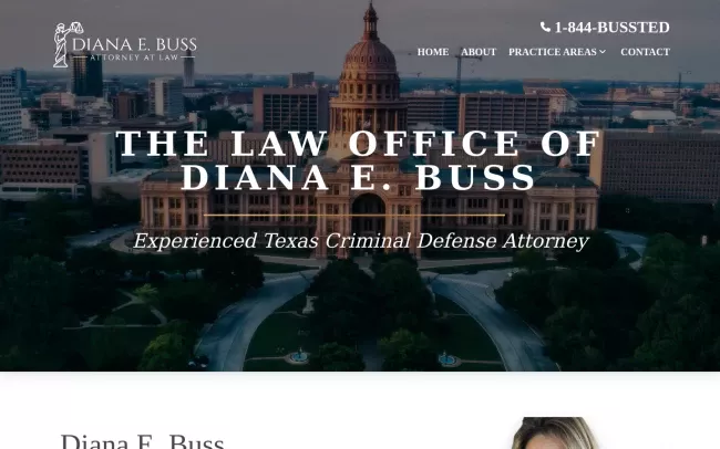 Screenshot of the The Law Office of Diana E. Buss Website