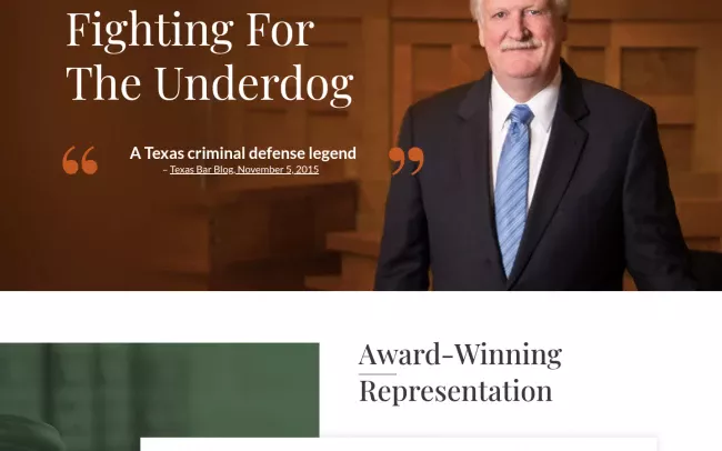 Screenshot of the The Law Office of E.G. Morris Website