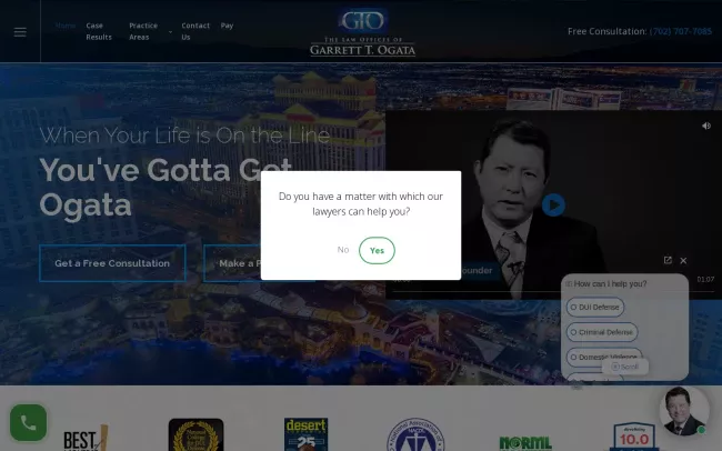 Screenshot of the The Law Office of Eglet Adams Website
