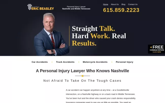 Screenshot of the Law Office of Eric Beasley Website