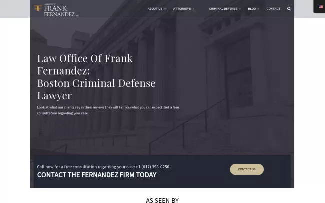 Screenshot of the Law Office Of Frank Fernandez, Esq. Website