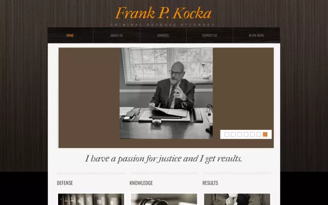 Screenshot of the Law Office of Frank P. Kocka Website
