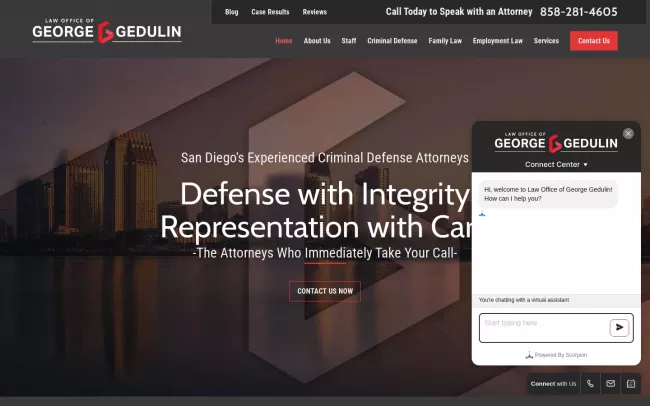 Screenshot of the Law Office of George Gedulin Website