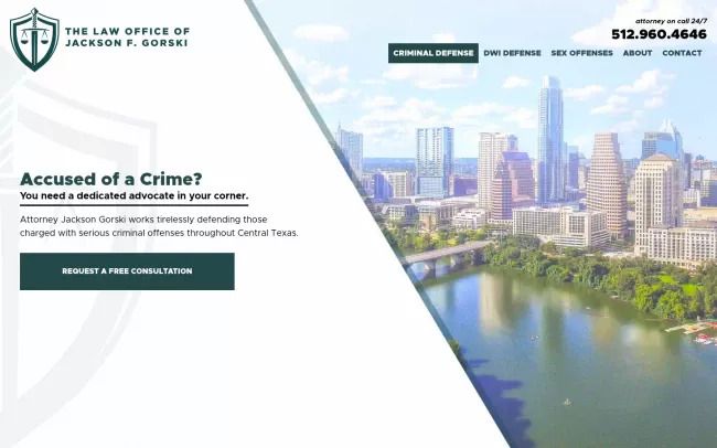 Screenshot of the The Law Office of Jackson F. Gorski Website