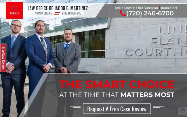 Screenshot of the The Law Office of Jacob E. Martinez Website
