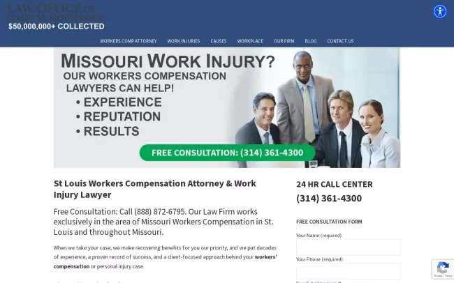 Screenshot of the Law Office of James M. Hoffmann Website