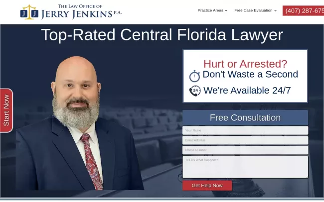 Screenshot of the The Office of Jerry Jenkins PA Website