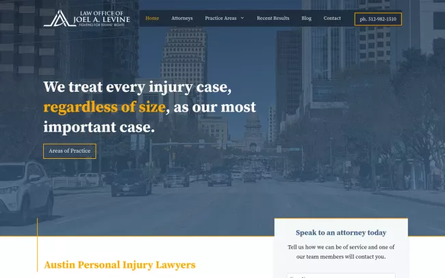 Screenshot of the The Law Office of Joel A. Levine Website