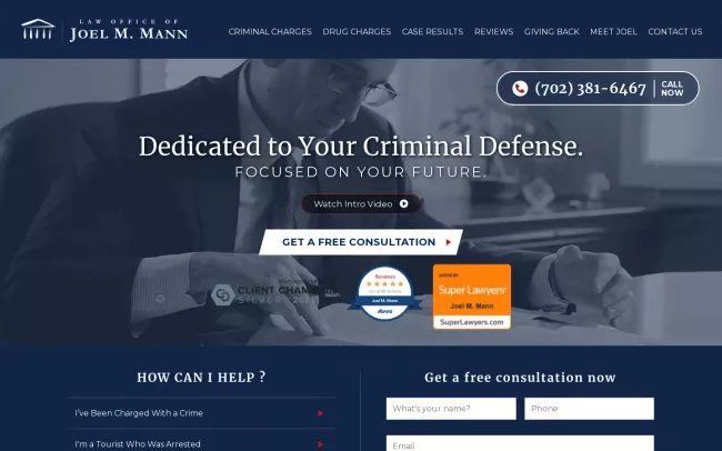 Screenshot of the Joel M. Mann Website