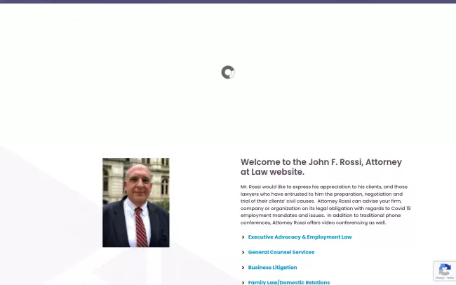 Screenshot of the Law Office of John Rossi Website