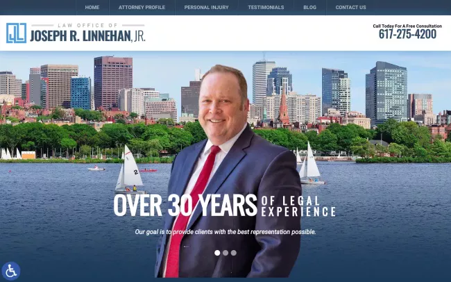Screenshot of the Law Office of Joseph Linnehan, Jr. Website