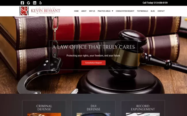 Screenshot of the Law Office of Kevin Bessant & Associates, PLLC Website