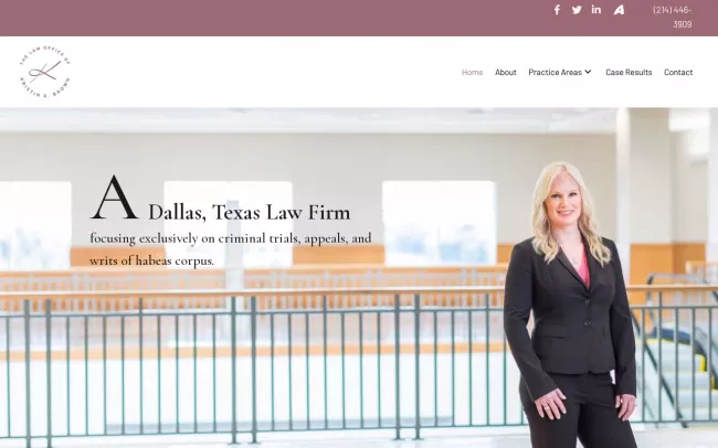 Screenshot of the The Law Office of Kristin R. Brown, PLLC Website